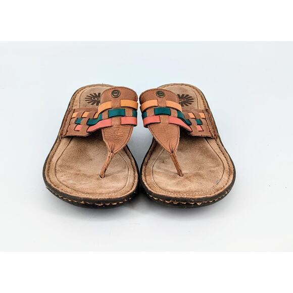 UGG Jenaya Leather Woven Strap Thong Sandals 7 - Picture 3 of 10